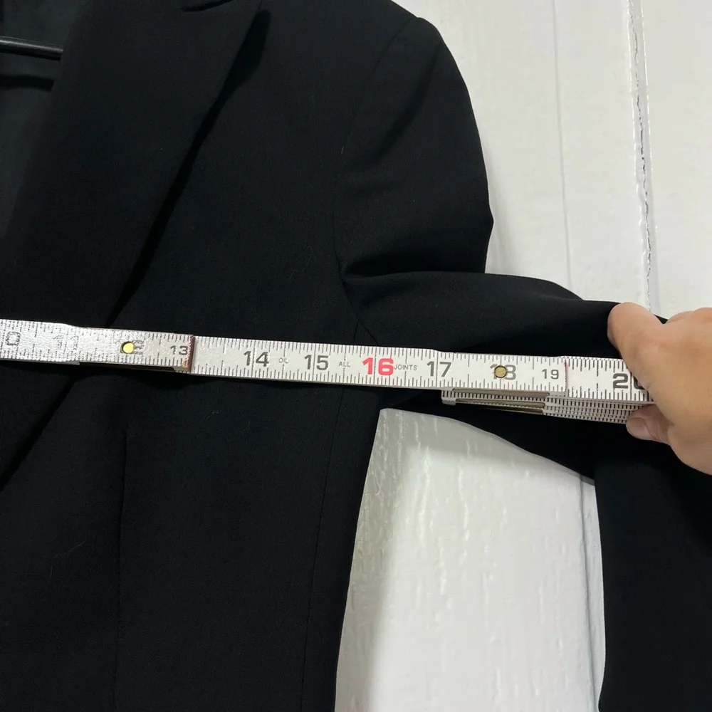 Rag & Bone Black Wool Blend Stretch One Button blazer with logo buttons size 0